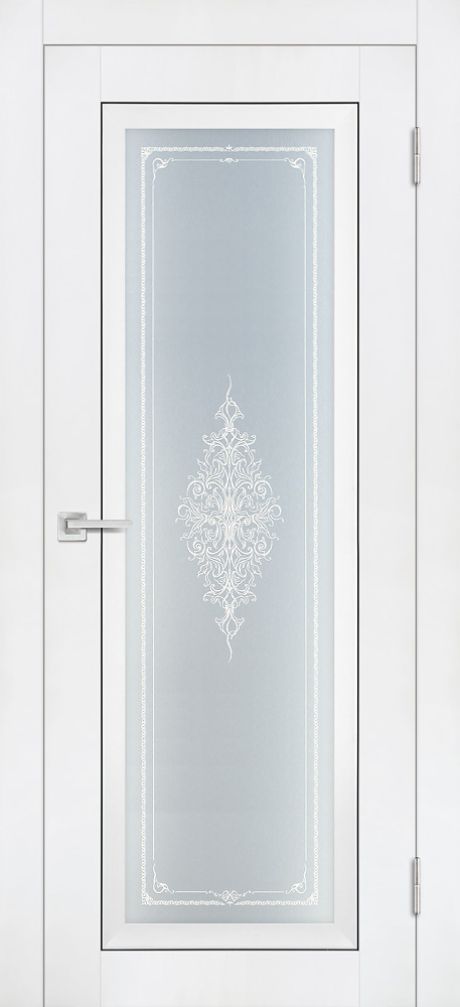 PST-25 Soft-touch, белый бархат ДО700*2000 ст. сатинат закаленное, Кристалайз