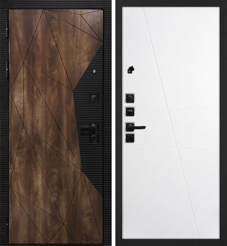 ДМ Лофт-2 шагр,черн,замкиKale(СБ101 Дуб коньяк,пат,кварц/Smalta-Line02 Ral9003 Белый ) 860 Л