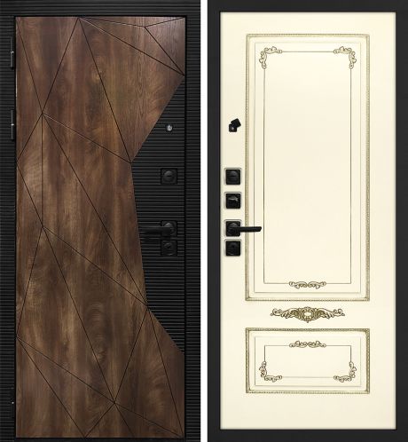 ДМ Лофт-2 шагр,черн,замкиKale(СБ101 Дуб коньяк,пат,кварц/Smalta-09Ral1013 Cлон.кость пат.зол.) 960ПР