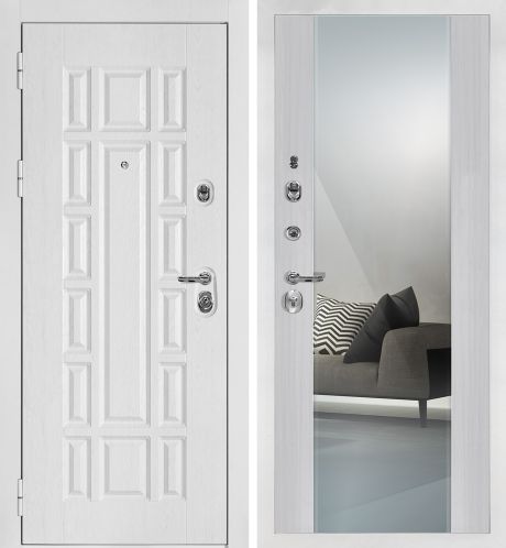 ДМ Квадро-124 бел.шагрень,Kale 252R/Border(Белый дуб факт.ФЛ-124 /PR- 71 Z Санд. бел.зеркало) 980 Л