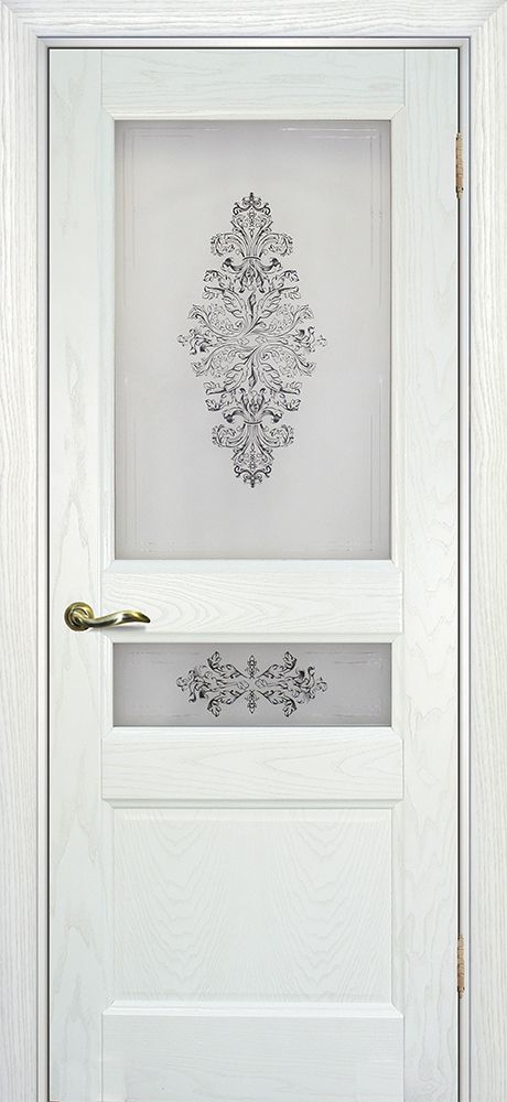 Вайт 02  Ясень айсберг, ст.шелкография белое 900*2000