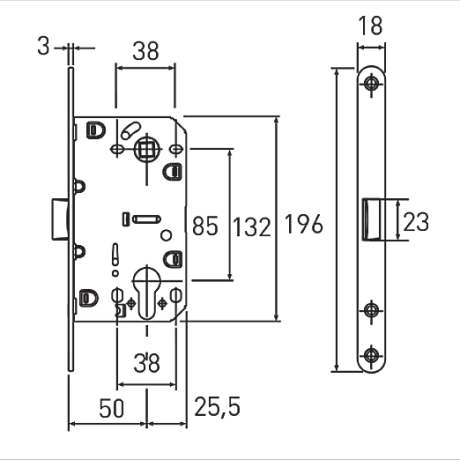 Защёлка магнитная под ключевой цилиндр LM 5212CL AB/ACF, бронза