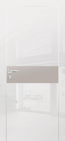 HGX-3 PET белый глянец, 600*1900 стекло латте мателак /врезка под петли и замок AGB/, 2отв.