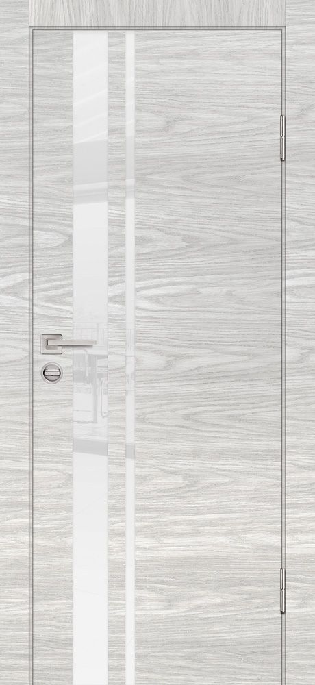 P-16 NEW PP дуб скай бежевый, 800*2000 стекло белоснежный лакобель