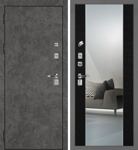 ДМ Урбан-127 муар серый, Kale 252R/Border (Бетон темный ФЛ-127 /PR- 71 Z Венге, зеркало) 880 ПР