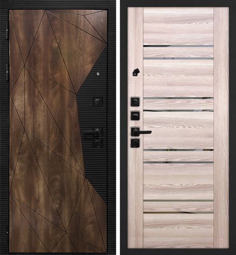 ДМ Лофт-2 шагр,черн,замкиKale(СБ101 Дуб коньяк,пат,кварц/PSK-1Ривьера крен-экрю зерк.тониров.) 860 Л