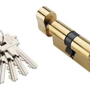 Ключевой цилиндр 60мм. 5 кл. ADDEN BAU. CYL 5-60 KNOB GOLD (цвет ЗОЛОТО БЛЕСТЯЩЕЕ)