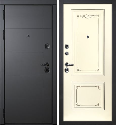 ДМ Э-1, серый муар, замки Mottura (ФП-10 серый софт/Smalta-14 эмаль Ral1013Cлон.кос.пат.шамп)960ПР