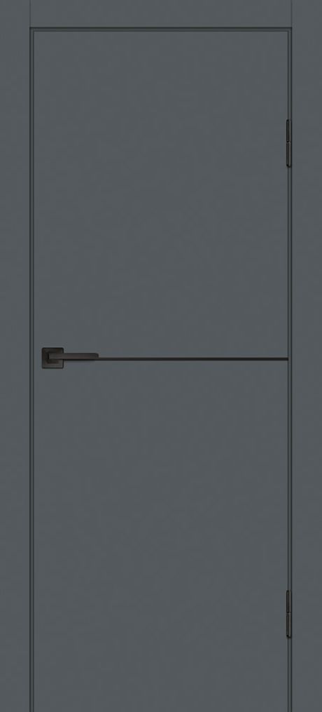 P-19 NEW PP графит, 800*2000 черный молдинг 5мм/врезка под замок и ручку