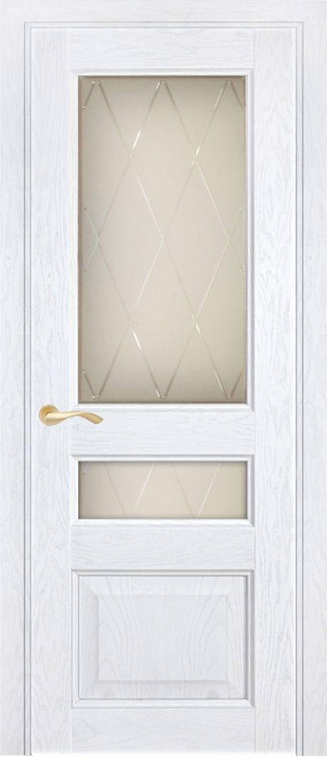 Лагуна  ДО2  600*2000 Ясень White акрил, ст.Готика белое, гравировка