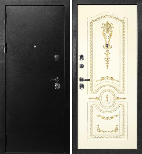 ДМ С-1 титан, замки Гардиан (металл гладкий / Smalta-11 эмаль Ral1013 Cлон.кость пат.золото) 960 Л