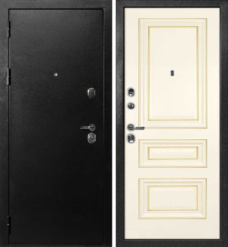 ДМ С-1 титан, замки Гардиан (металл гладкий /Фрейм-05 шпон Ясень слоновая кость) 860 ПР