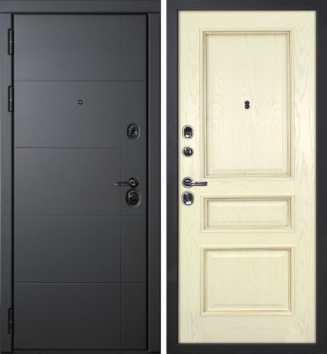 ДМ Э-1,серый муар,замки Mottura(ФП-10серый софт/Фрейм-03 шпон Ясень биск.багет тисн.пат.карам )860 Л