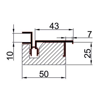 Коробка ABS-Invisible NEW h-2250 (к пол.h-2000-2050) врезка под 2 пет.KronaK /ком.2,5 шт/NEW