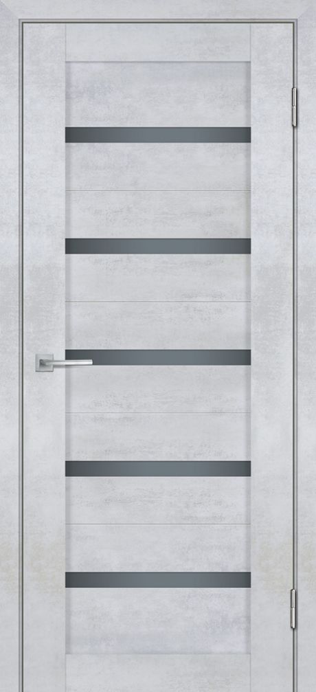 Лайт-07 nanotex, бетон снежный 800*2000 стекло графит сатинат