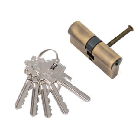 Ключевой цилиндр 60мм. 5 кл. ADDEN BAU. CYL 5-60 KEY BRONZE (БРОНЗА)