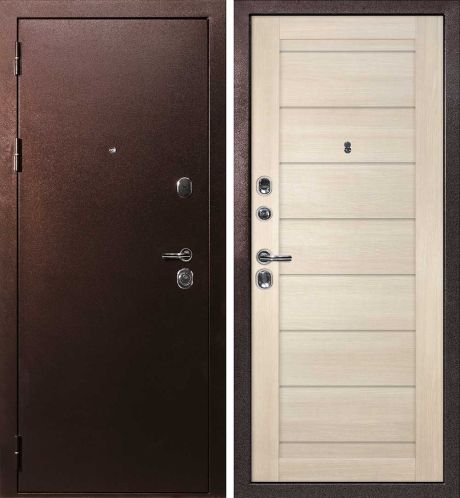 ДМ С-3 антик медь, замки Гардиан (металл гладкий/ ТЕХНО-708 nanotex капучино) 960 ПР