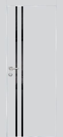 PX-11 PP агат, 600*2000 стекло черный лакобель /врезка под петли и замок AGB/ Al кромка с 4-х ст.