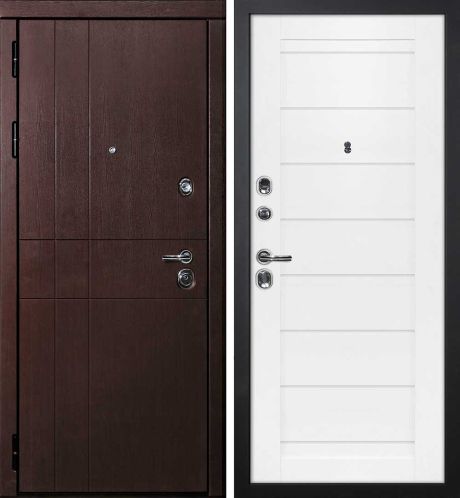 ДМ С-2 шагрень черн, замки Гардиан (ФП-1 орех премиум/ ТЕХНО-708 nanotex белый) 860 ПР