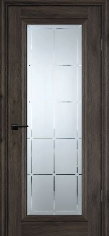 PSC-35 "Classic" nanotex дуб темный ДО2000х800 стекло сатинат худ.гравировка
