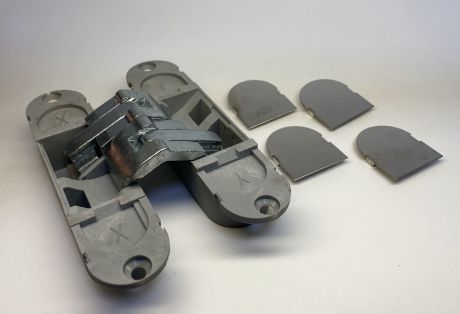 Петля скрытая без регулировки S-832 P.CHROME (материал композит, комплект накладок блестящий хром)