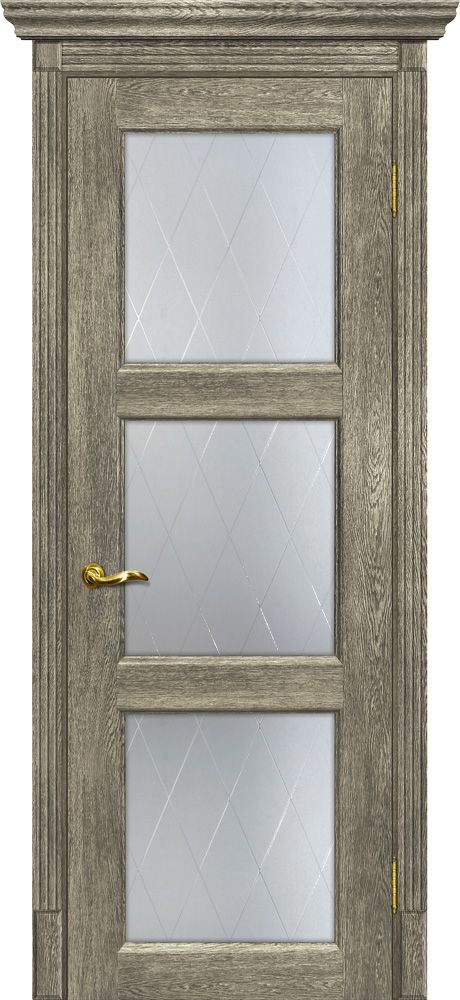 Тоскана-4 nanotex гриджио ДО 2000х900 стекло сатинат, контурный полимер рисунок "Ромб"