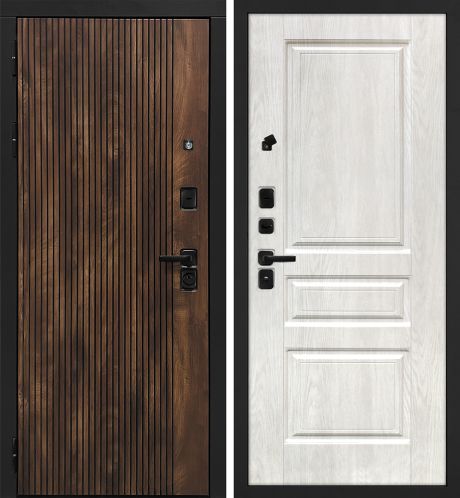 ДМ Лофт-1 муар черн,замкиKale,налич.ЧЕРН.ШАГР(Вертик.Дуб коньяк/Версаль-2 шале дуб жемчужный) 860Л