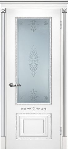 Smalta-04 ДО 900*2000  Ral9003 Белый, патина серебро, сатинат УФ печать /ИД/