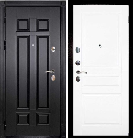 ДМ Гера-2 шагрень черн. замки Kale (Венге ФЛ-2507 / Smalta-01 эмаль Ral9003 Белый) / 960 ПР 