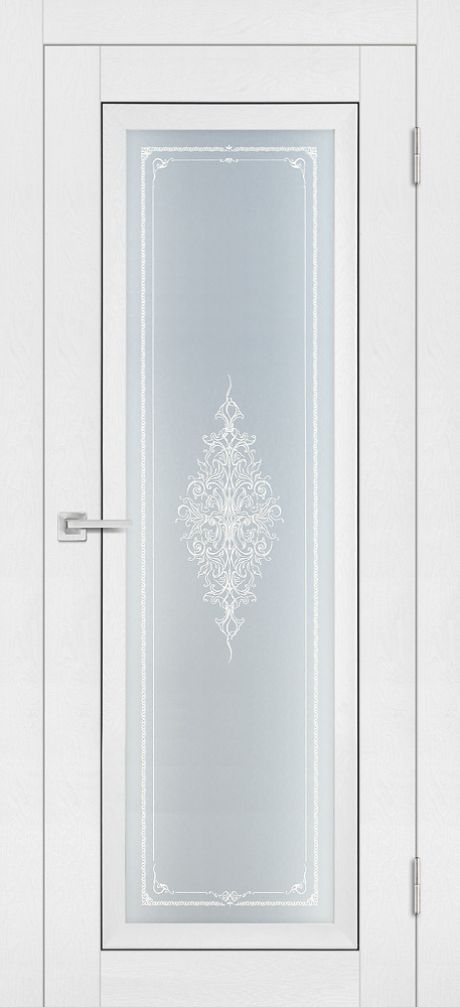 PST-25 Soft-touch, белый ясень ДО900*2000 ст. сатинат закаленное, Кристалайз
