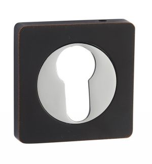 Накладка под цилиндр "Vantage" ЕТ 02 BL/CP черный никель/хром/Квадрат/ст.