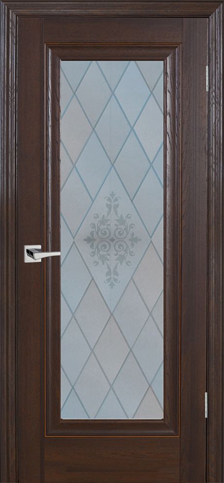 PSВ-25 "Baguette", дуб Оксфорд темный 900*2000 Белый сатинат, художественное