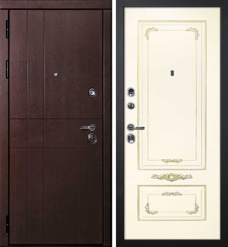 ДМ С-2 шагрень черный,замки Гардиан(ФП-1орех премиум/Smalta-09 эмальRal1013 Cл.кость пат.зол) 960 Л