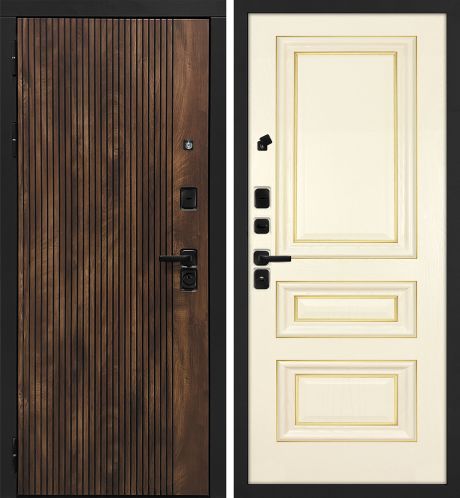 ДМ Лофт-1 муар черн,замкиKale,налич.ЧЕРН.ШАГР(Вертик.Дуб коньяк/Фрейм-05Ясень слон.к,пат.золот)860 Л