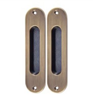 GLOBAL  Компект ручек для раздвижных дверей с замком SDH 01 AB античная бронза