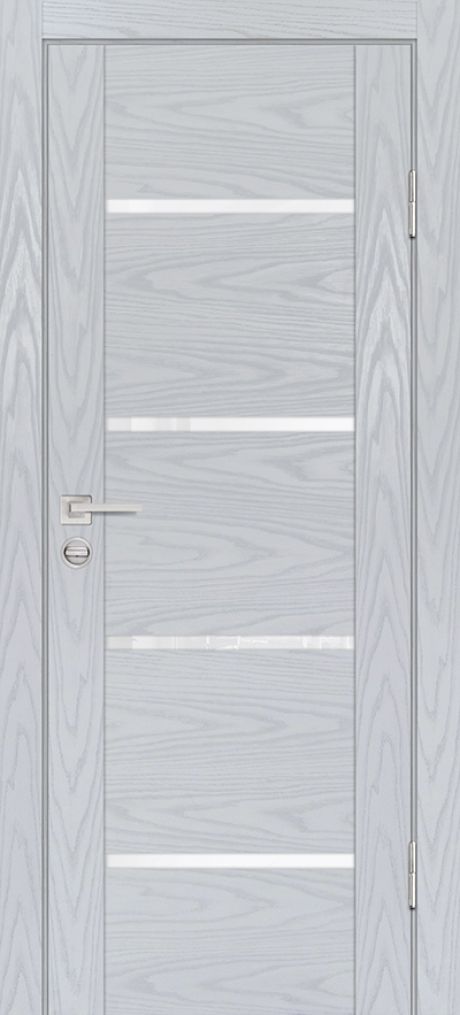 PSM-7 PP дуб скай серый, 900*2000 стекло белоснежный лакобель