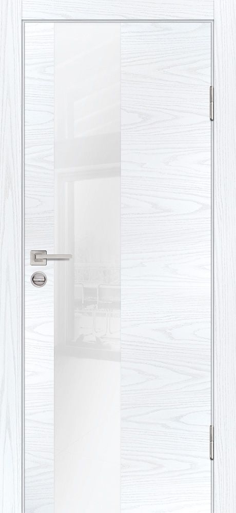 P-6 NEW PP дуб скай белый, 900*2000 стекло белоснежный лакобель