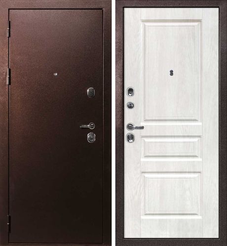 ДМ С-3 антик медь, замки Гардиан (металл гладкий/ Версаль-2 шале PVC дуб жемчужный) 960 ПР