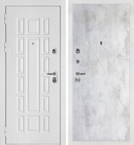 ДМ Квадро-124 белая шагрень, Kale 252R/Border (Белый дуб факт. ФЛ-124 /PR-103 Бетон светлый) 980 ПР