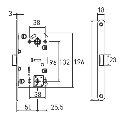 Защёлка сантехническая с пластиковым язычком LP 5112OL AB/ACF, бронза