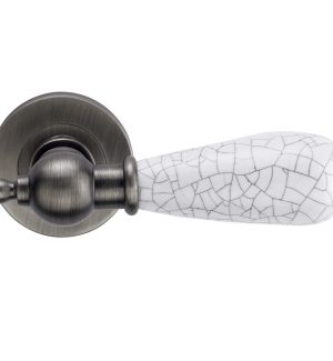 Ручка REDONDO BL.SILVER (на круглой розетке, керамика кракелюр, чернёное серебро)