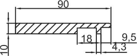 Наличник прямой РХ, заподлицо, дуб грей патина 90*10*2150, телескоп (внешний)
