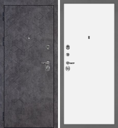 ДМ Тетра-126 муар серый, гардиан 32.11/30.01(Темный бетон ФЛ-126/ гладкая, PP белый  ) 980 ПР