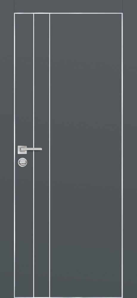 PX-14 PP графит, 800*2000 молдинг /врезка под петли и замок AGB/AL кромка с 4-х ст