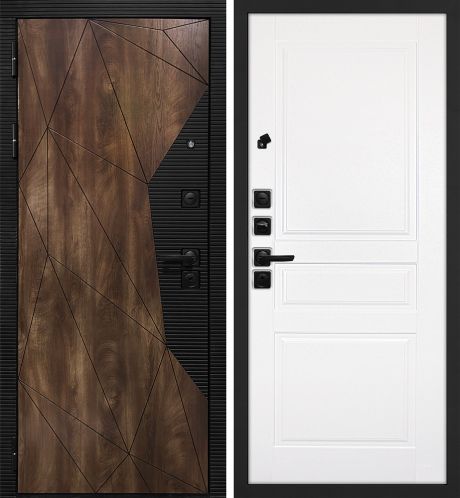 ДМ Лофт-2 шагр,черн,замкиKale(СБ101 Дуб коньяк,пат,кварц/Smalta-01 Ral9003 Белый) 960Л