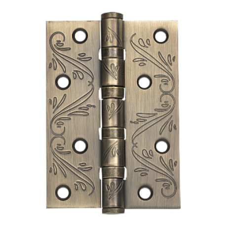 Петля универсальная с четырьмя подшипниками ADDEN BAU. 100X70X2.5 4BB FLO ANTIC BRONZE (цвет АНТИЧНАЯ БРОНЗА, цветочный орнамент)