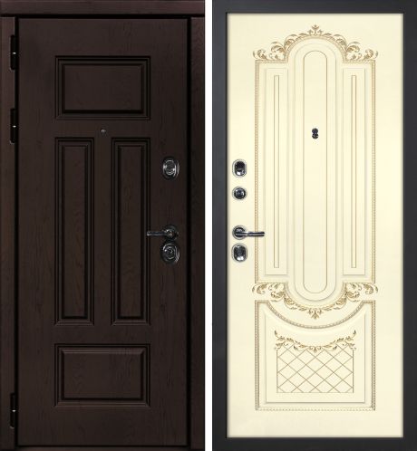 ДМ Э-2 шагрень черный,Cisa Blokator/Kale(ФП-6 дуб крафт/Smalta-13эмальRal1013Cлон.кос. пат.зол)960ПР