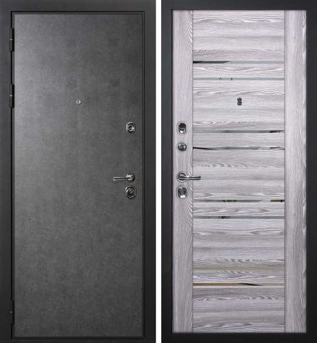 ДМ П-2/1 черн.муар Kale (ФП гладкая штукатурка графит/PSK-1 nanotex Ривьера грей зеркало тон) 860 ПР