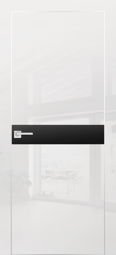 HGX-13 PET белый глянец, 900*2000 стекло черный мателак /врезка под петли и замок AGB/, 2отв.