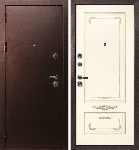 ДМ С-3 антик медь, замки Гардиан (металл гладкий / Smalta-09 эмаль Cлон.кость пат.золото) 860 Л